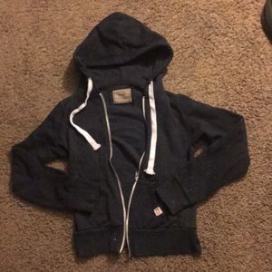 Dark gray zip up sweatshirt. Cali love -medium-